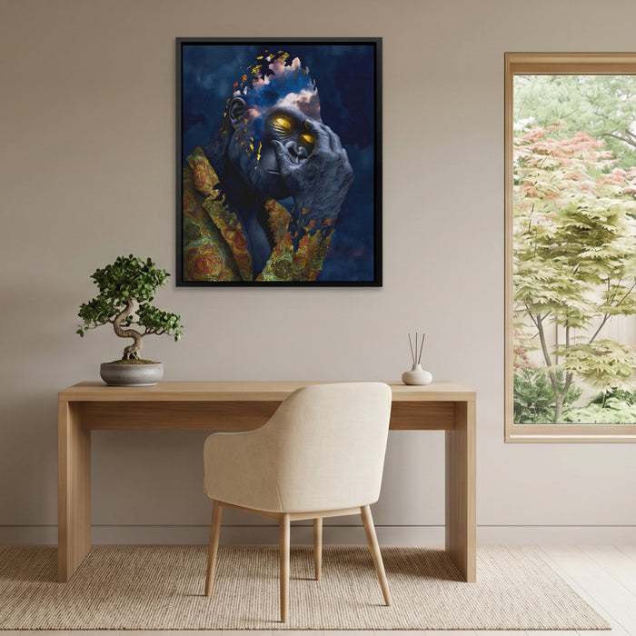 Gorilla Celestial Sky canvas wall art, room view