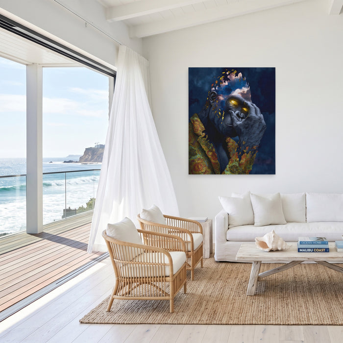 Gorilla Celestial Sky canvas wall art, room view
