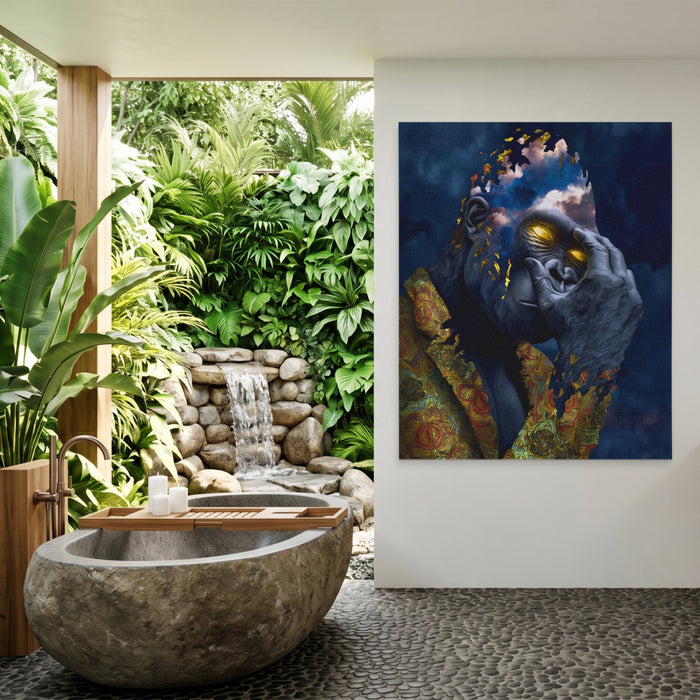 Gorilla Celestial Sky canvas wall art, room view