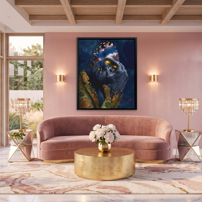 Gorilla Celestial Sky canvas wall art, room view