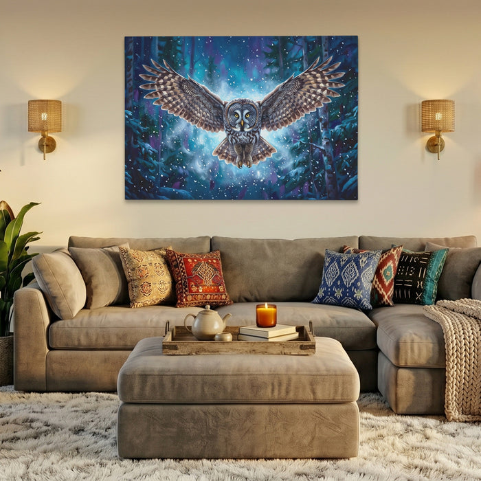 Great Grey Owl Flight — Great Grey Owl Flight AZ Livingroom Land 4