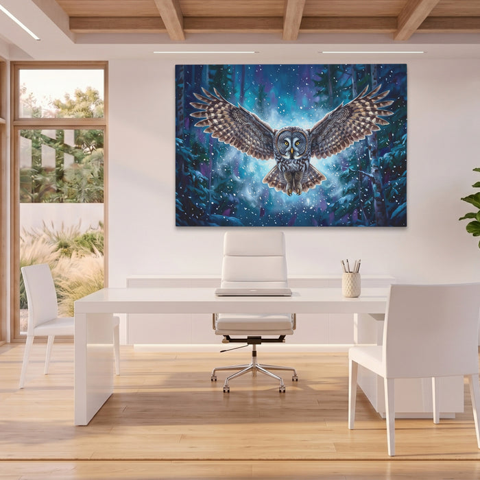 Great Grey Owl Flight — Great Grey Owl Flight Beach House Office Land 20
