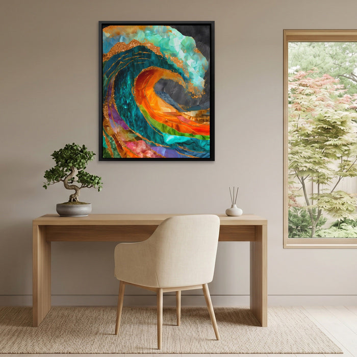 Great Wave Reimagined canvas wall art, room view
