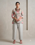 Green Dust Light Petals Linen Blend Co-ord Set