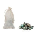 GREEN MERCURY GLASS ORNAMENTS SET