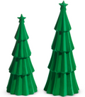 Green Tiered Flocked Trees