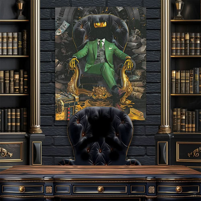 Green Vault King - Gothic Wall Art in Black Frame
