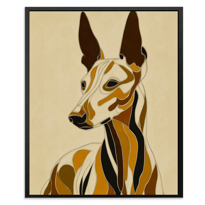 Greyhound Geometric Lines canvas wall art, room view