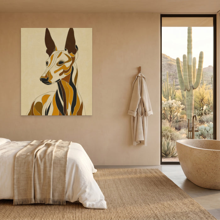 Greyhound Geometric Lines canvas wall art, room view