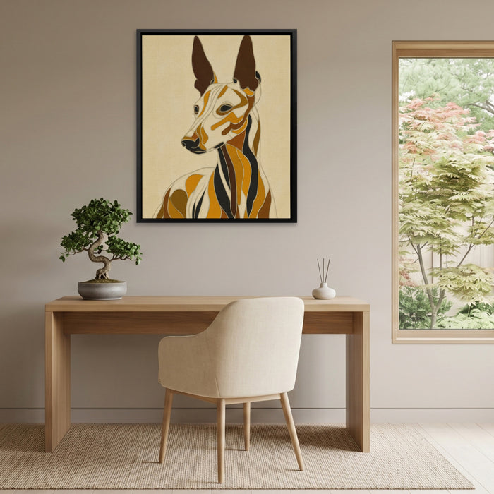 Greyhound Geometric Lines canvas wall art, room view
