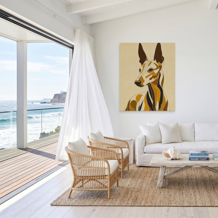 Greyhound Geometric Lines canvas wall art, room view