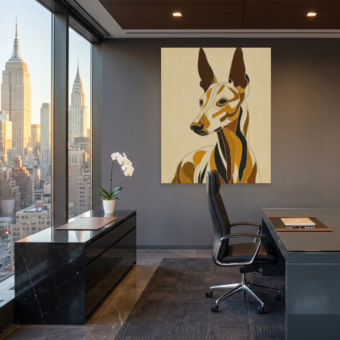 Greyhound Geometric Lines canvas wall art, room view