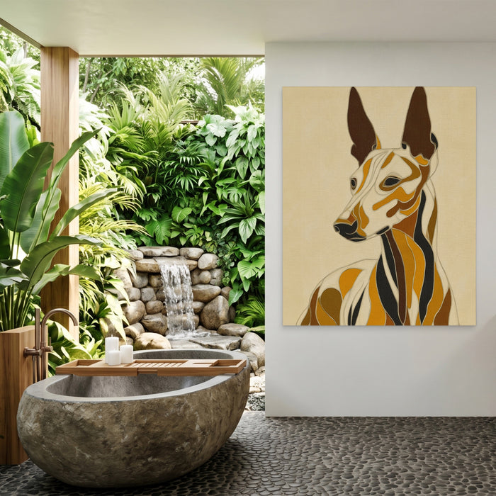 Greyhound Geometric Lines canvas wall art, room view