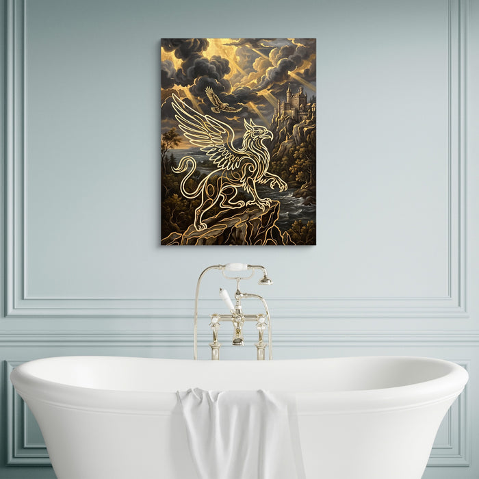 Griffin Golden Sky — griffin golden sky sq luxury bathroom wall 1port flush print