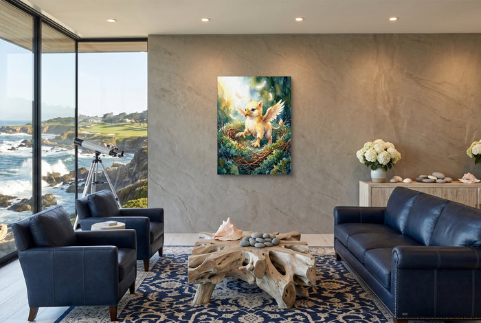 Griffin Nestling — griffin nestling living room with ocean view 1port flush print