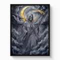 Grim Reaper Moon — grim reaper moon white studio framed black