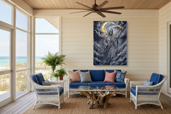 Grim Reaper Moon — grim reaper moon living room with couch 2 1port flush print