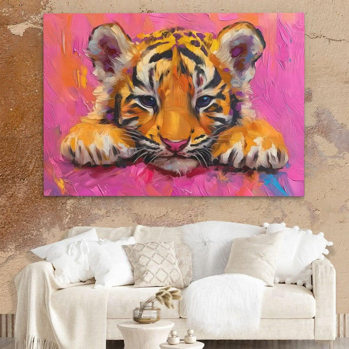 Grumpy Tiger Cub - Animals Art