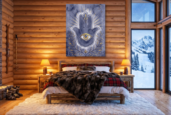 Hamsa Indigo Eye - Luxury Wall Art