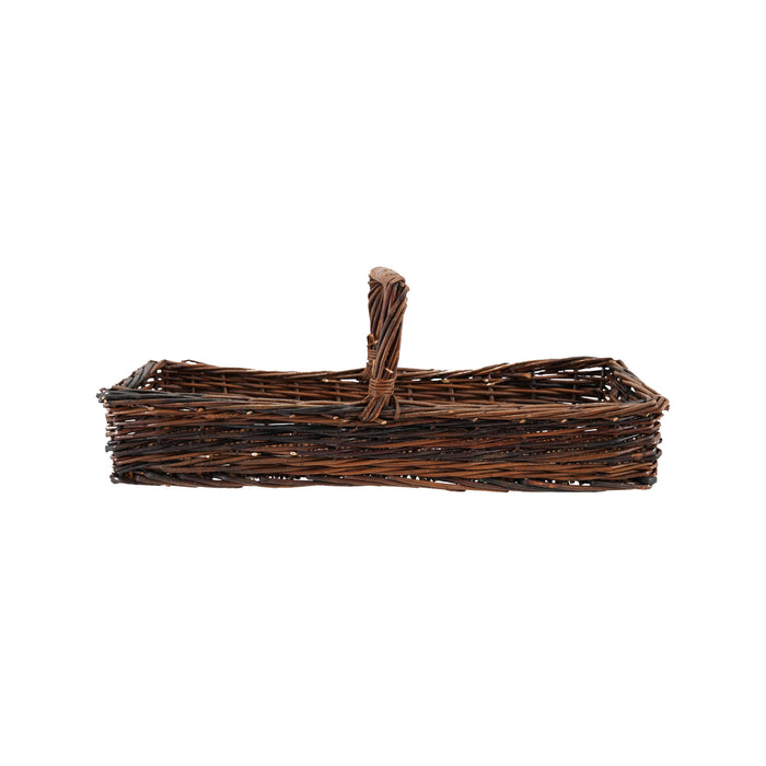Hand-Woven Reed Basket with Handle