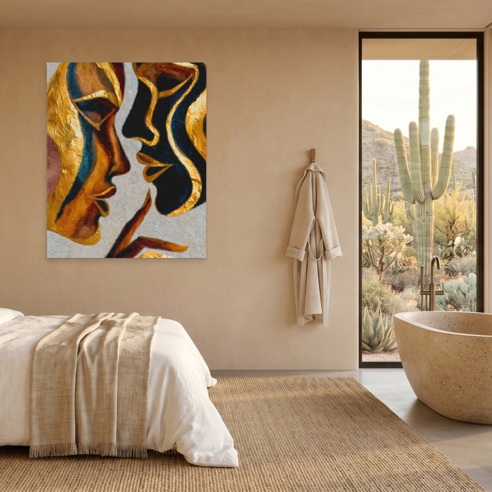 Hands Golden Touch canvas wall art, room view