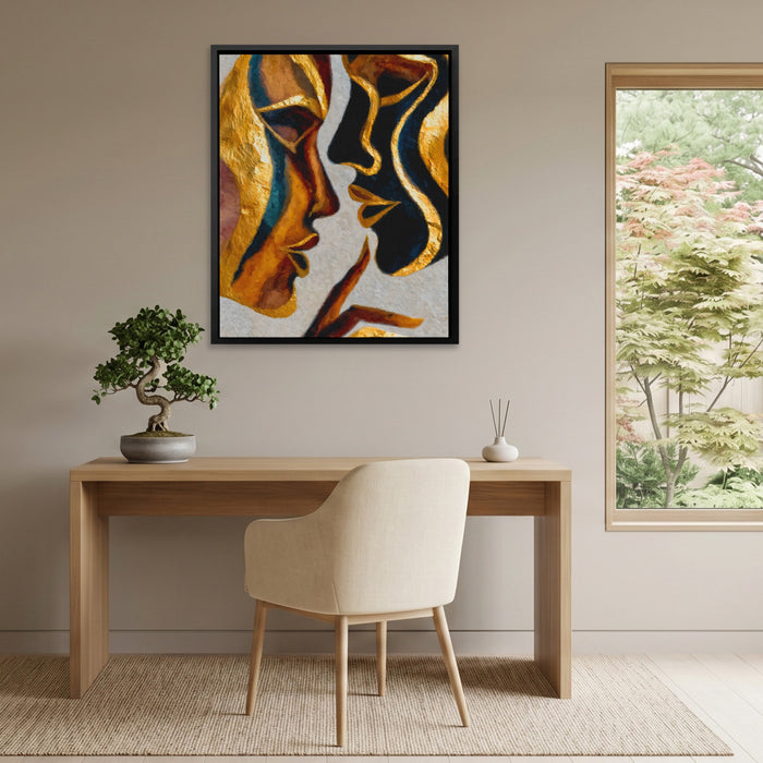 Hands Golden Touch canvas wall art, room view