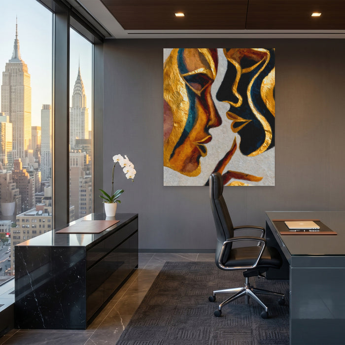 Hands Golden Touch canvas wall art, room view
