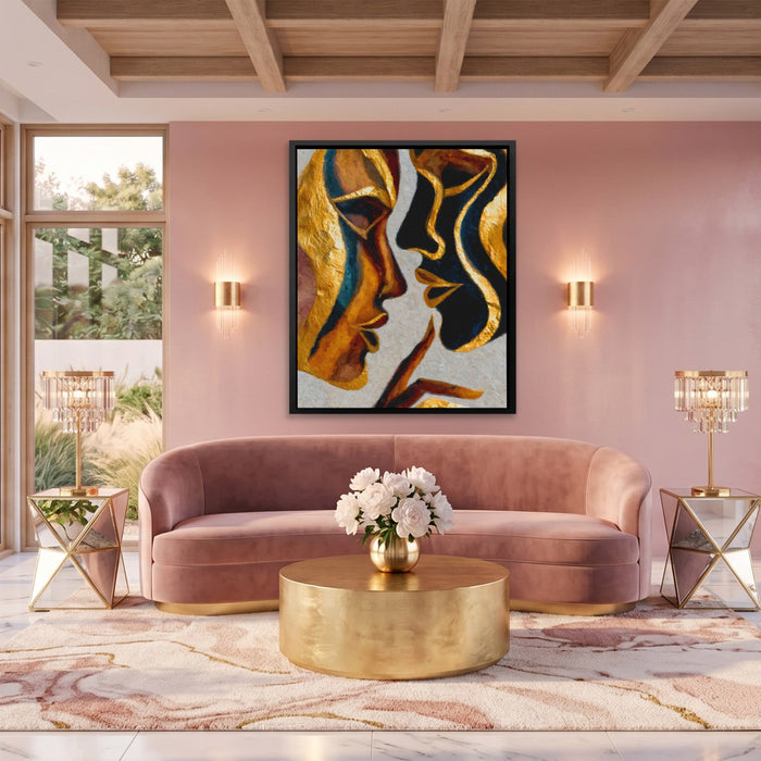 Hands Golden Touch canvas wall art, room view