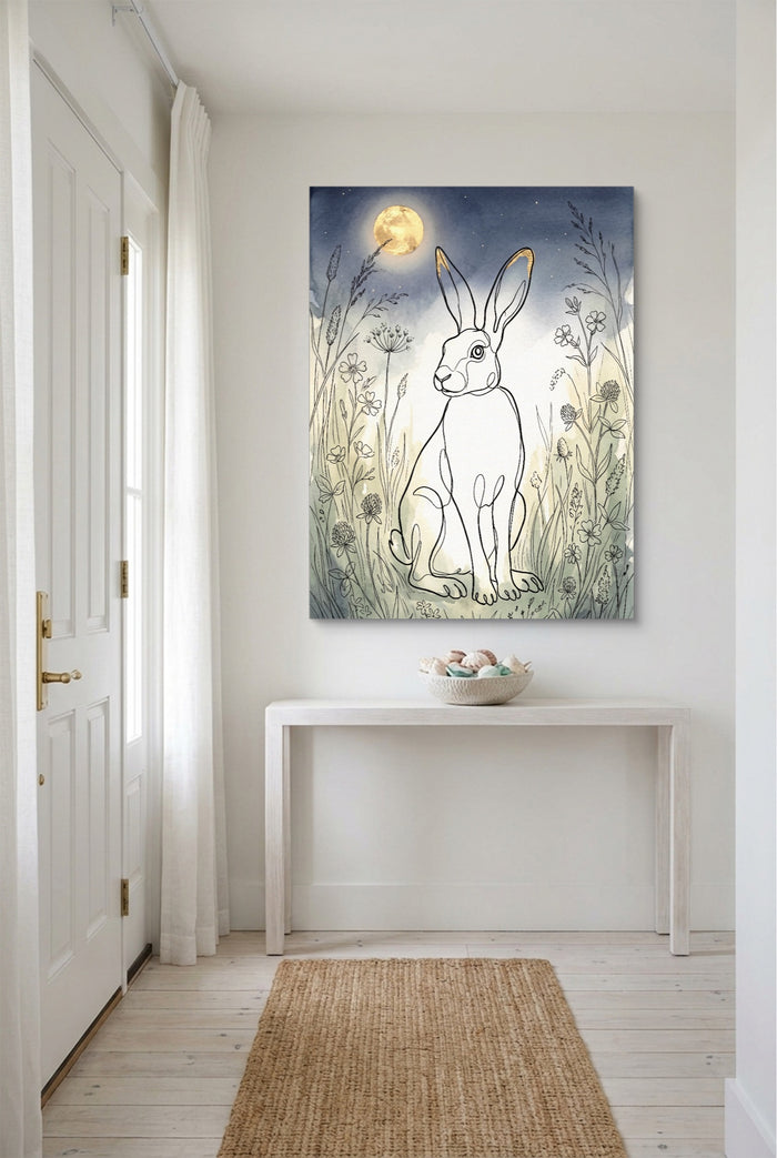 Hare Golden Moon — hare golden moon p small room with table 1port flush print