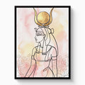 Hathor Golden Headdress — hathor golden headdress white studio framed black