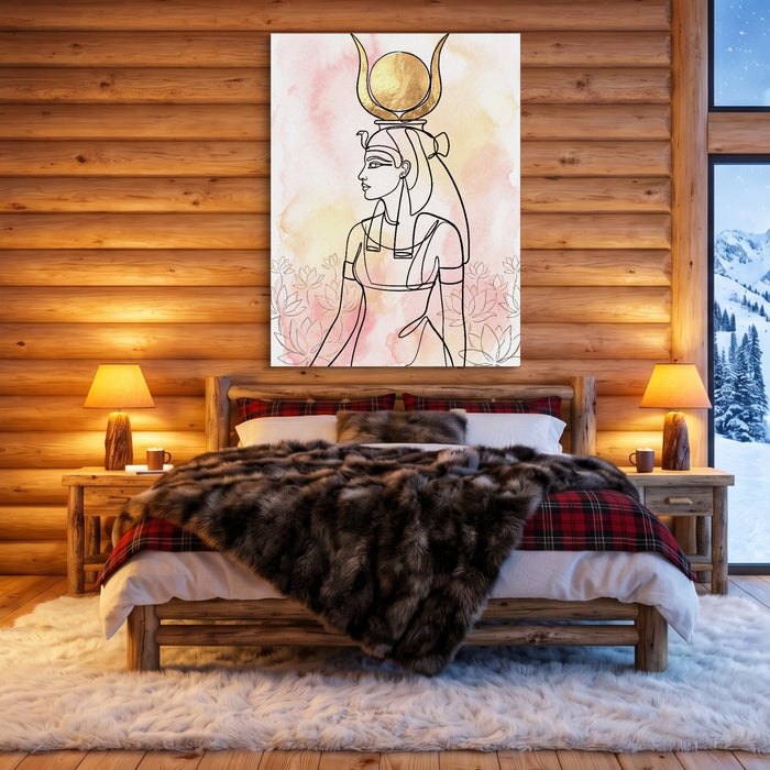 Hathor Golden Headdress — hathor golden headdress sq cozy cabin 1port flush print