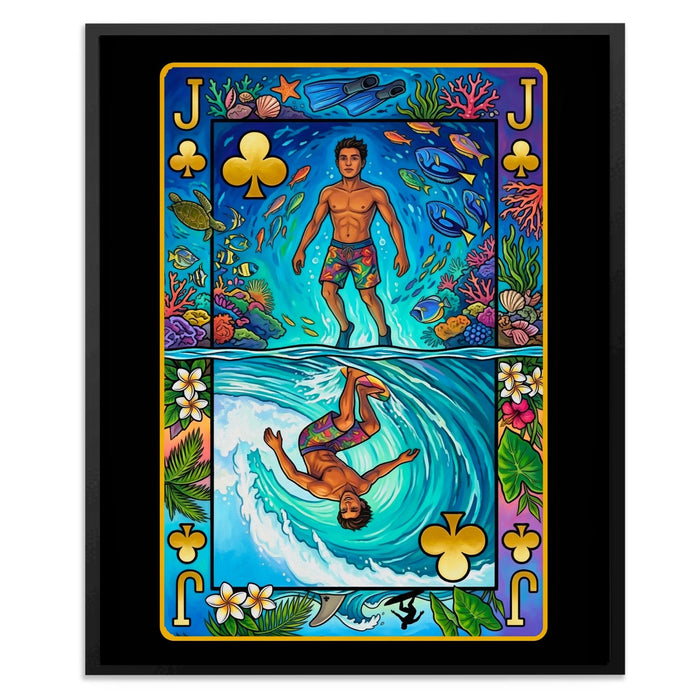 Hawaii Jack of Clubs Card canvas wall art
