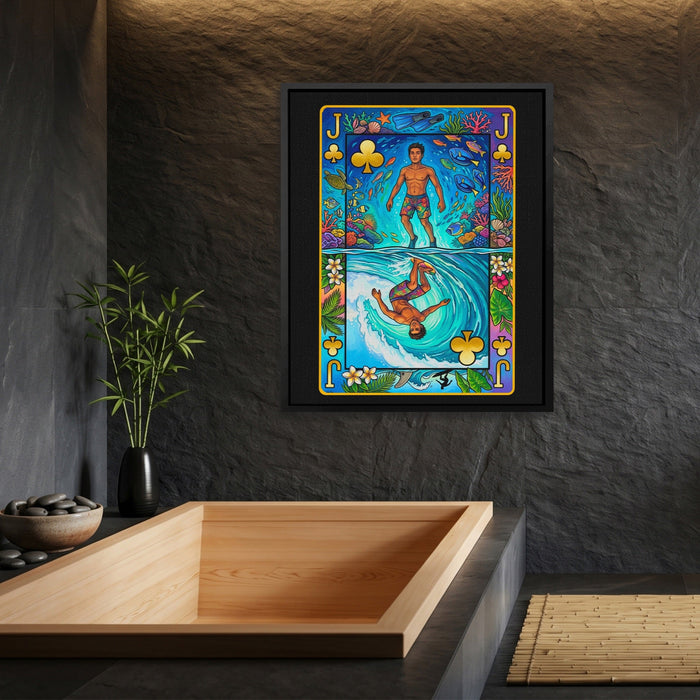 Hawaii Jack of Clubs Card canvas wall art, room view