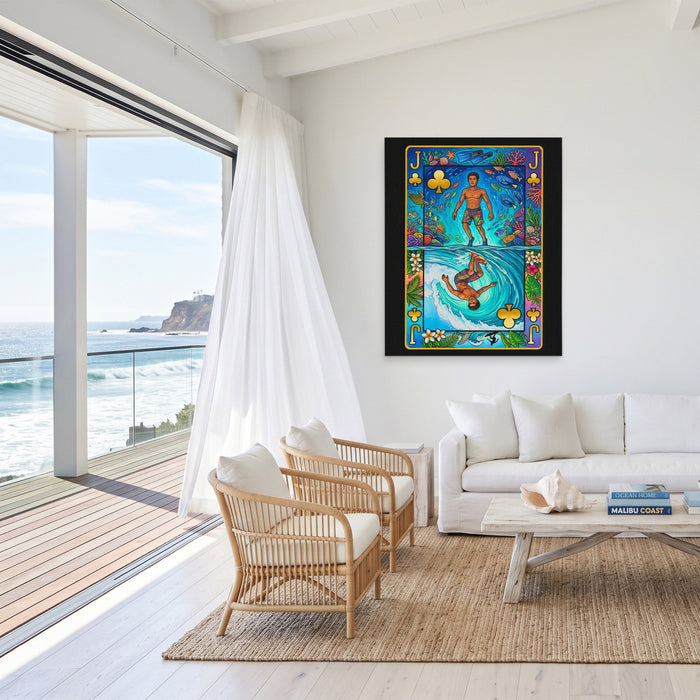 Hawaii Jack of Clubs Card canvas wall art, room view
