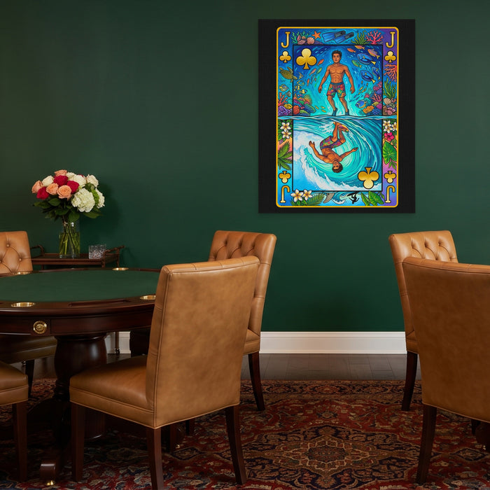 Hawaii Jack of Clubs Card canvas wall art, room view
