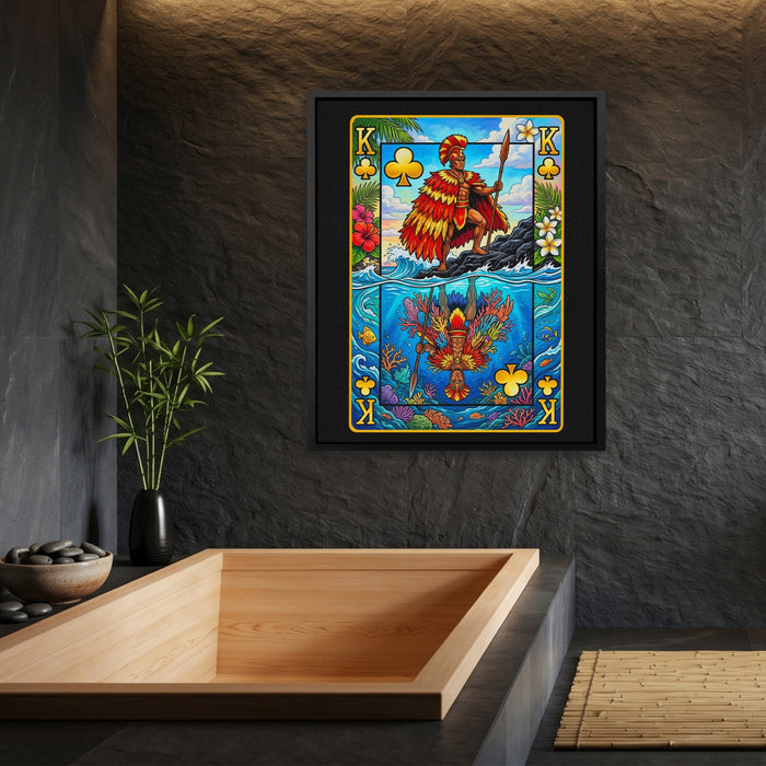 Hawaii King of Clubs Card canvas wall art, room view