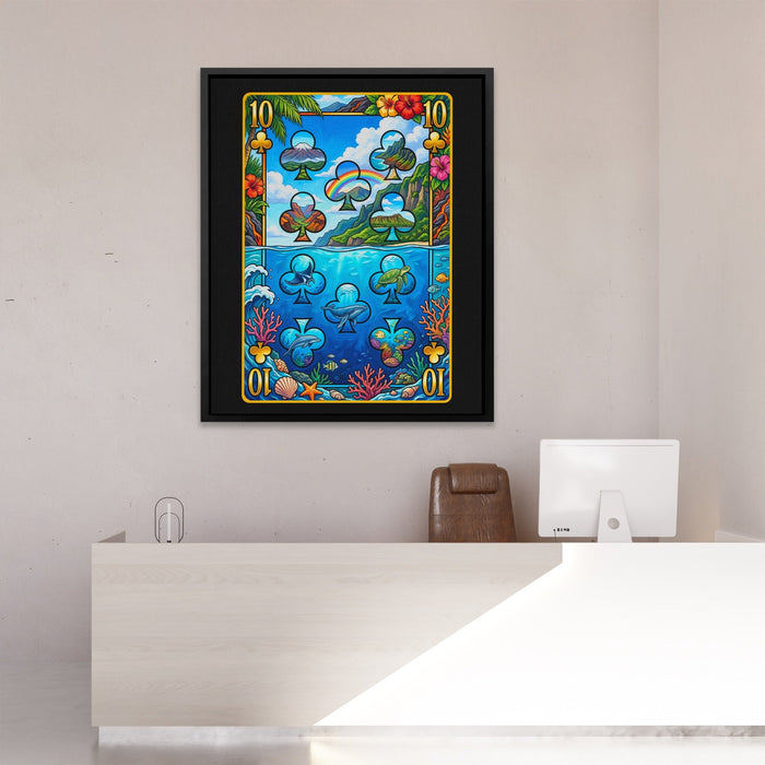 Hawaii Ten of Clubs Card canvas wall art, room view