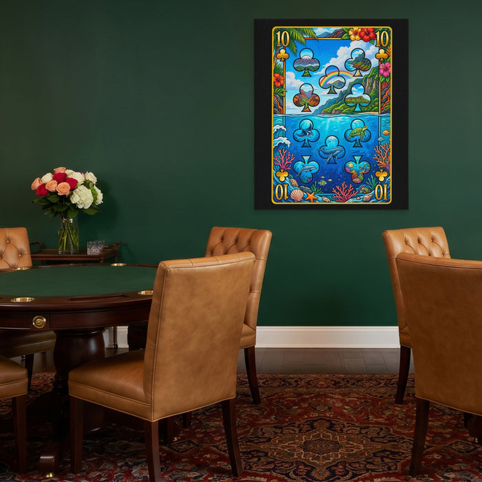 Hawaii Ten of Clubs Card canvas wall art, room view