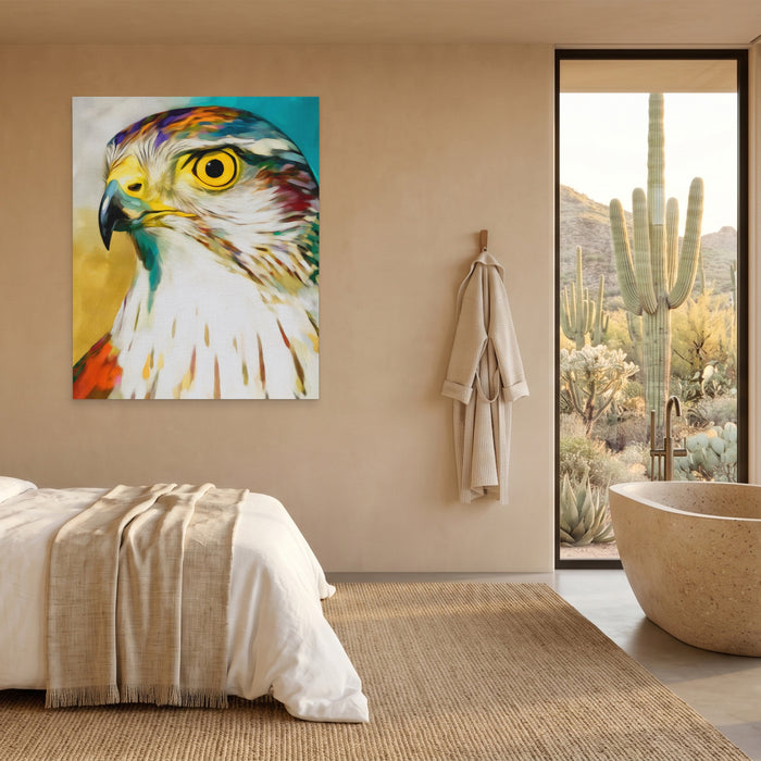Hawk High Contrast canvas wall art, room view