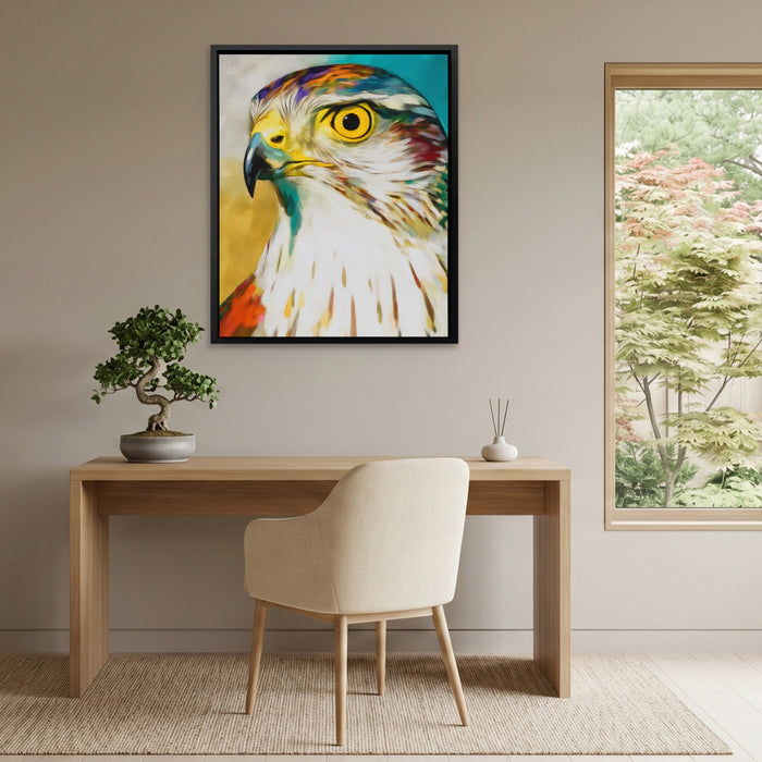 Hawk High Contrast canvas wall art, room view