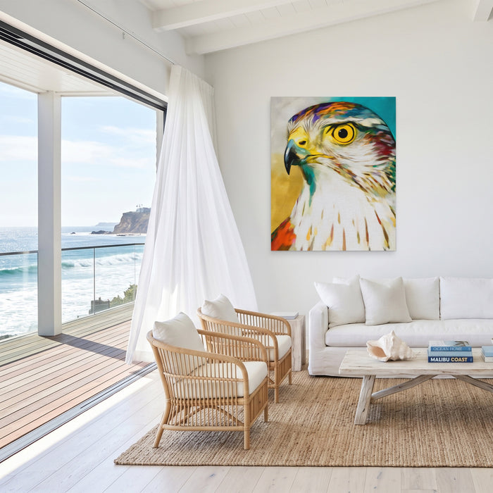 Hawk High Contrast canvas wall art, room view