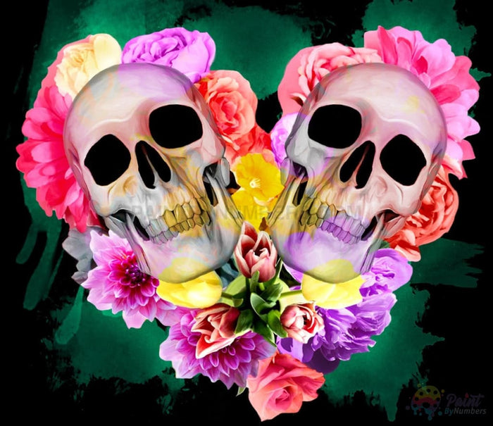 Heart Of Skulls And Roses Paint By Numbers Kit
