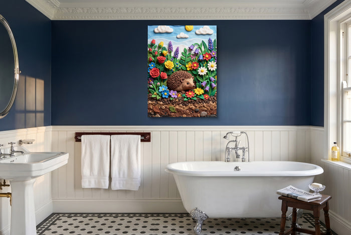 Hedgehog Garden — hedgehog garden small bathroom interior 2 1port flush print