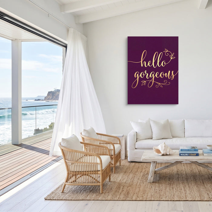 Hello Gorgeous Script - Luxury Wall Art
