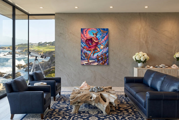 Hermes Scroll Descent - Luxury Wall Art