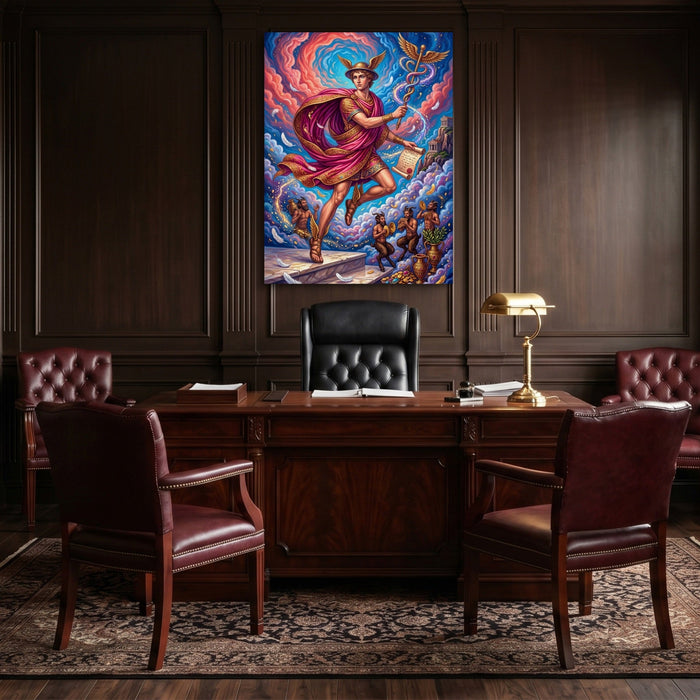 Hermes Scroll Descent - Luxury Wall Art