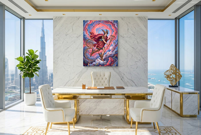 Hermes Winged Flight - Luxury Wall Art