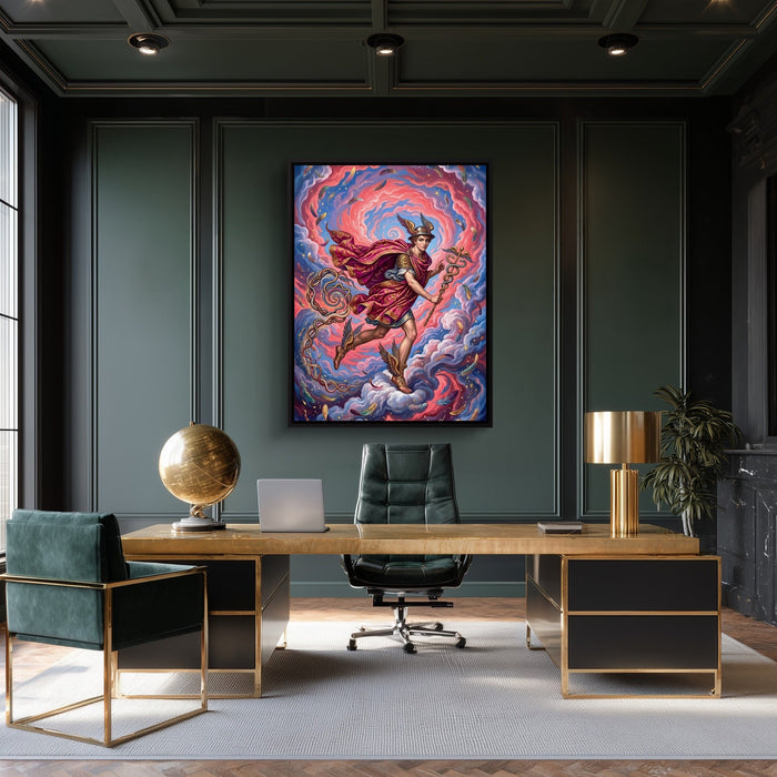 Hermes Winged Flight - Luxury Wall Art