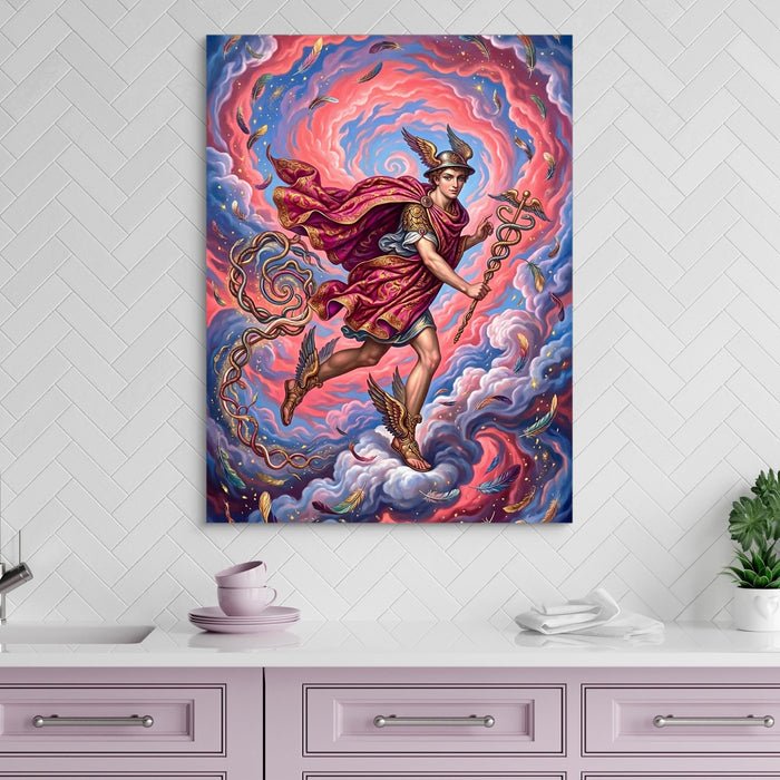 Hermes Winged Flight - Luxury Wall Art