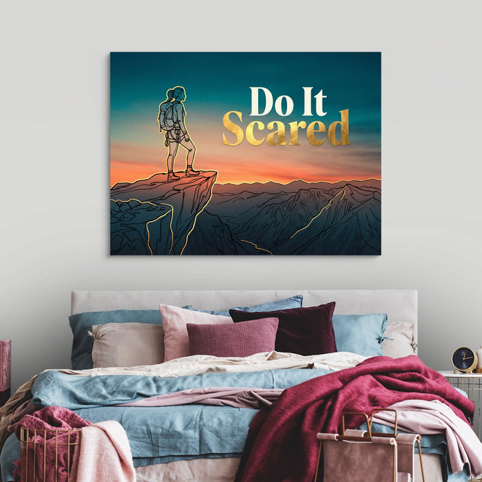 Hiker Mountain Sunset — hiker mountain sunset sq luxury bedroom 1land flush print